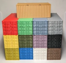 Set Lot - HO Scale 20' Ft Shipping Container - 1:87 Train Freight Car Stacking