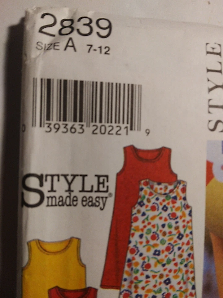 Dress Legging Pants Bra Top Skirt 7 - 12 Girls Style Kids Sewing Pattern 2839 UC - Image 3 of 4