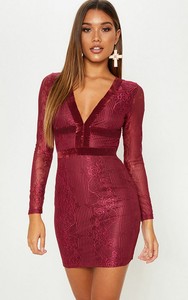 burgundy lace bodycon dress