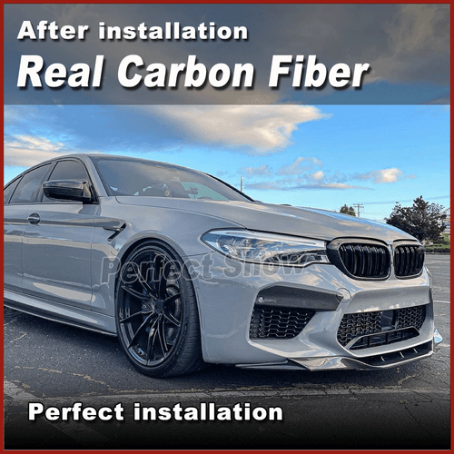 Spoiler in carbonio labbro spoiler anteriore diffusore attacco anteriore per BMW SERIE 5 F90 M5 2018-20 - Foto 4 di 12
