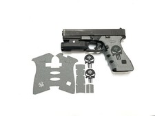 HANDLEITGRIPS Gray Textured Rubber Gun Grips Wrap SKULL KIT for Glock 17 Gen 5