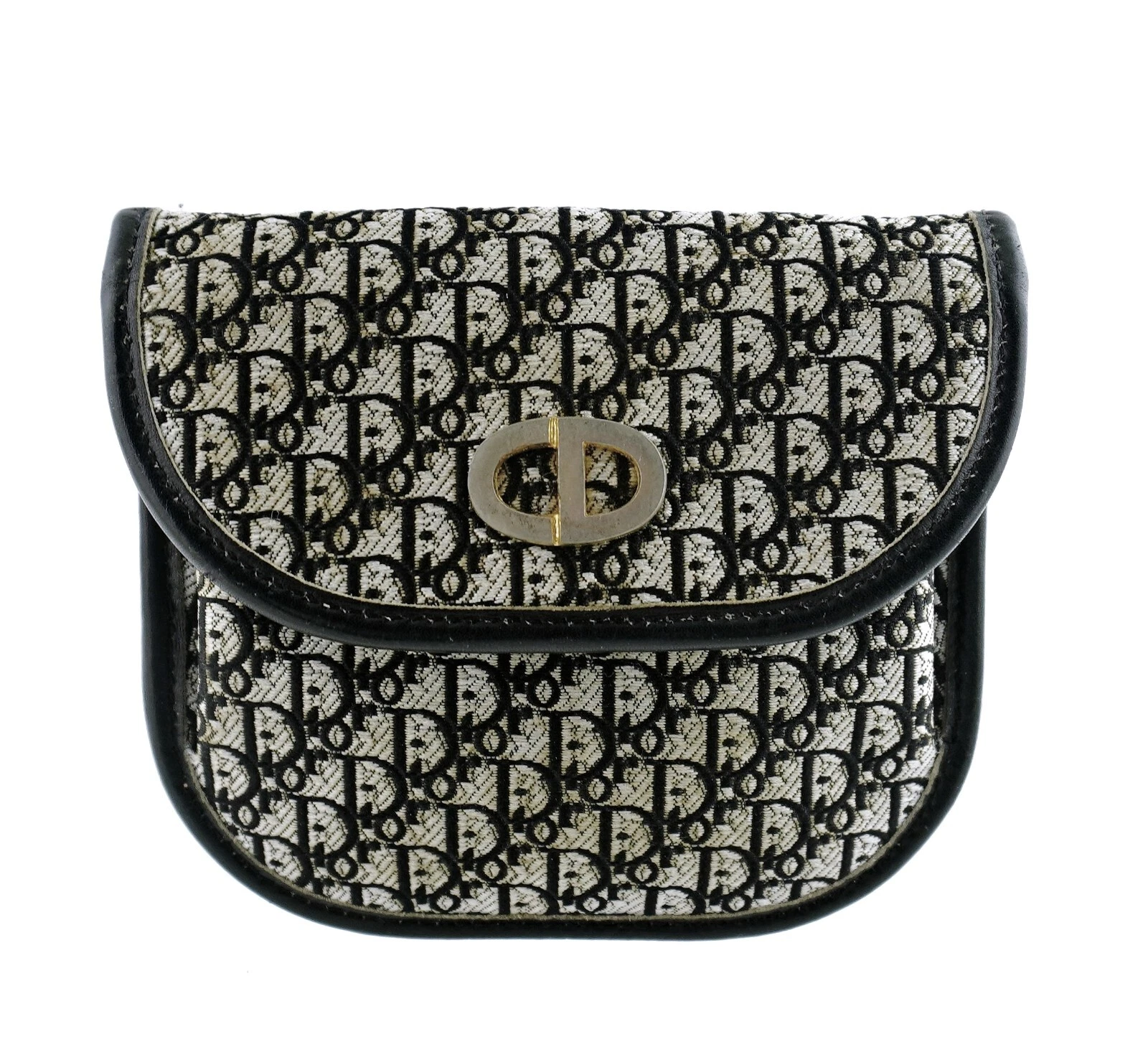 Authentique pochette à bijoux CHRISTIAN DIOR trotteur monogramme portefeuille France années 90