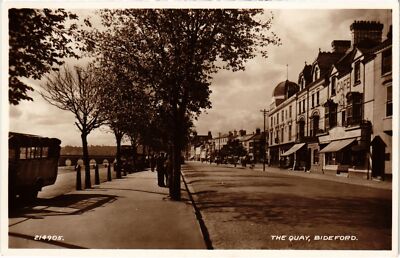 PC DEVON BIDEFORD DER KAI ECHTFOTO POSTKARTE ENGLAND (u2416)