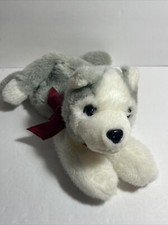 The Bearington Collection Stuffed Plush Siberian Husky Dog Wolf Toy Beanbag 9"