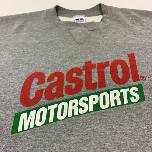 Russell Athletic Sweatshirt Mens XL Gray Castrol Motorsports 90s USA Made RARE - Picture 3 of 9