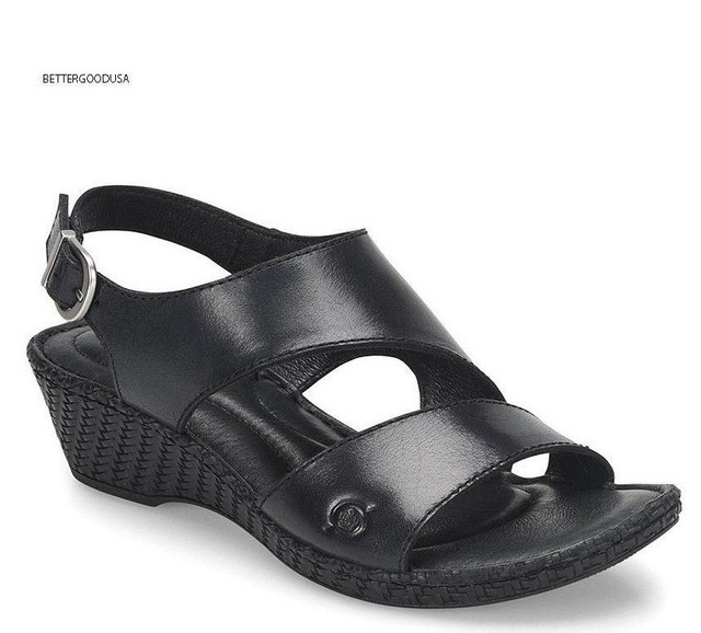 born black leather sandals