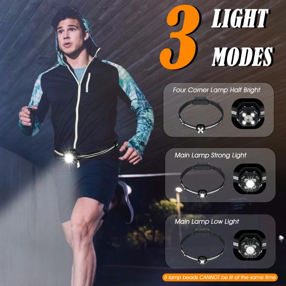 WEST BIKING Sports Jogging Running Waist Light Night Safety USB Charge LED - Image 3 of 4