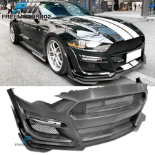 Fits 18-23 Ford Mustang GT500 Style Front Bumper Conversion w/ Grille