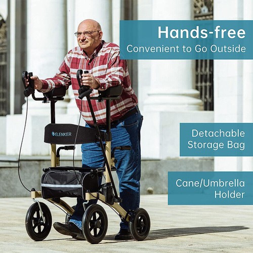 Deluxe Elenker Rollator Gehhilfe Mobilität medizinische Hilfe für Senioren aufstehen - Bild 39 von 62