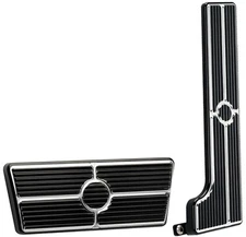 BILLET SPECIALTIES BLACK ANODIZED PEDAL KIT,GAS & BRAKE PEDALS,58-67 AUTOMATIC