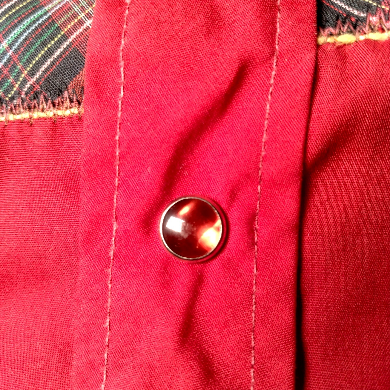 Vintage Wrangler Western Shirt Longtails Plaid Yoke Ranch Rodeo Snap Red Rodeo thumbnail 16