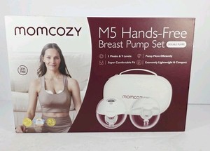 Momcozy M5 Hands Free Double Breast Pump Set Pre Owned 