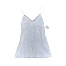 INC White Chemise Button-Up Slip Dress