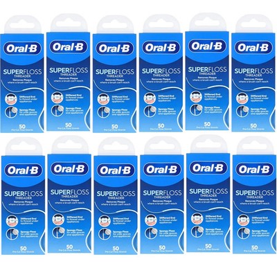 Oral B Zahnseide Einfädler Zahnseide 50m Mundpflege Zahnreinigung 12er Pack