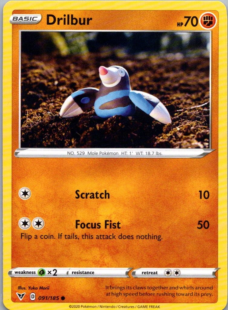 Pokemon TCG Drilbur 91/185 Vivid Voltage NM