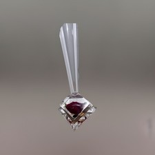 Vintage Bircraft Lucite Red Rose Bud Vase