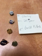 Vintage NASA Service Pin - 1/10 10K GF Sterling Lordship 25 year etc. Lot of 5