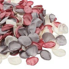 300pcs Artificial Rose Petals Fake Silk Flower Petals, White/Pink/Grey