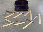 ANTIQUE 1890s UNDERWOOD 55 HAYMARKET STRAIGHT RAZOR CASED 7 DAY SET AS FOUND — photo 3