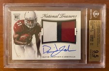 2015 Panini National Treasures David Johnson Rookie Signature Materials Black /5