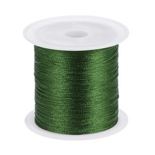 0.2mm Nylon Cord Satin Silk Chinese Knot String, Army Green, 328ft