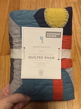 POTTERY BARN KIDS JAX CONSTRUCTION QUILTED EURO SHAM New