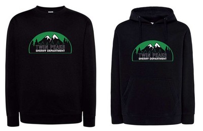 Twin Peaks Sheriff Department DAVID LYNCH Cinema Sweatshirt schwarz Kapuze Rundhals