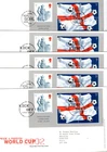 2002 KOREA/JAPAN WORLD CUP MINI-SHEET FDC'S X10 FROM COLLECTION BX3/15