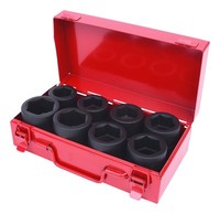 "Ks Tools 1\" Sechskant-Kraft-Stecknuss-Satz, Kurz, 8-Teilig - 515.0610"