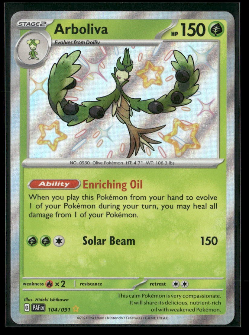 Arboliva 104/091 Shiny Rare Paldean Fates Pokemon NM/M
