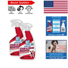 Pet Safe Stain  Odor Eliminator - 32 oz Enzyme Cleaner for Home Use, 2 Pack