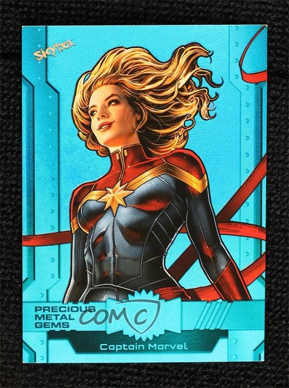 Captain Marvel #11 2024 SkyBox Metal Universe Avengers trading card — raw and PSA graded price guide