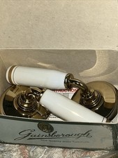 Vintage NOS Gainsborough White Porcelain Lever Antique Henley Gold Finish