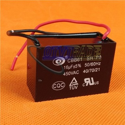 ONE CEILING FAN CAPACITOR CBB61 16UF 450V NEW *mz
