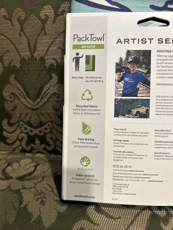 PackTowl Toalla de Camping Ultraligera Cuerpo Personal 25x54 pulgadas El secado rápido resiste el olor Foto 4 de 4