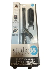 Studio 35 Beauty Professional Styling Iron 3/4 Medium Barrel W/ Brush Sleeve
