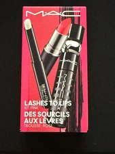 MAC Lashes To Lips Kit: Pink - Relentlessly Red (706) Black Stack - New in Box