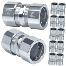 10 Pack Steel Compression Rigid Coupling Zinc Plated Steel Threadless 1/2