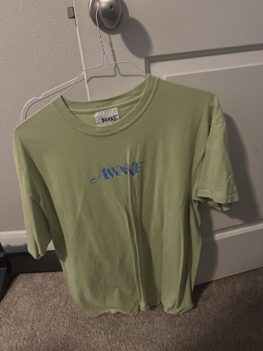 Awake NY Green Size XL Lime Green T-shirt Blue