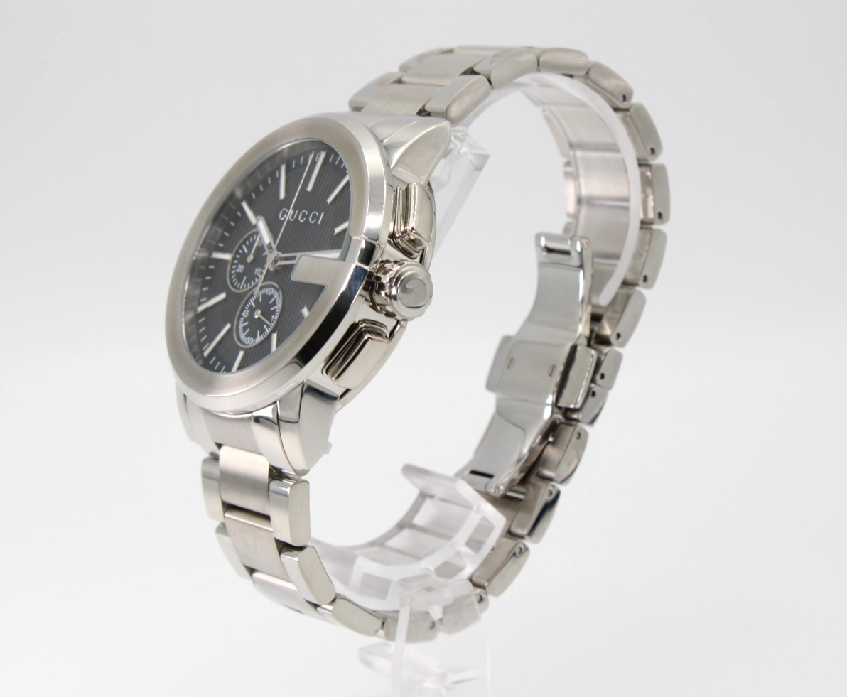 GUCCI G-Chrono YA101204 Stainless Steel Black Dial Men's Watch 44
