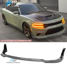 For 15-23 Charger SRT GT Scat V4 B Style Front Bumper Lip Carbon Fiber Print ABS