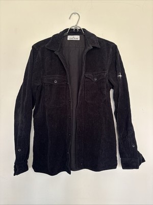 Stone Island corduroy Black button-down shirt Size Medium