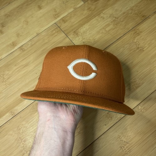 New Era 59FIFTY Cincinnati Reds Riverfront Stadium Campfire Orang 7 1/8 Hat Club - Picture 20 of 21