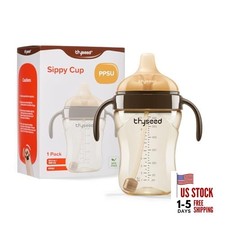 Spill-Proof Weighted Straw Sippy Cup, Baby Transition Trainer, Learner Cup