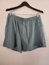 Vuori Men's Course Run Short Lined Green 5" Relaxed Pockets Lightweight SZ L