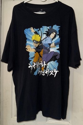Naruto Shippuden Shirt Mens 3XL Black Ripple Junction Sasuke Uzumaki Anime Tee