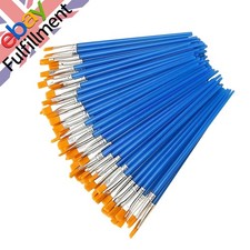 100PACK NEW Nylon Hair Oil Paint Brush Flat Brush Acrylic DIY Drawing Pen 17cm