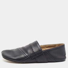 Loewe Toy Size 41 Black Leather Smoking Slippers