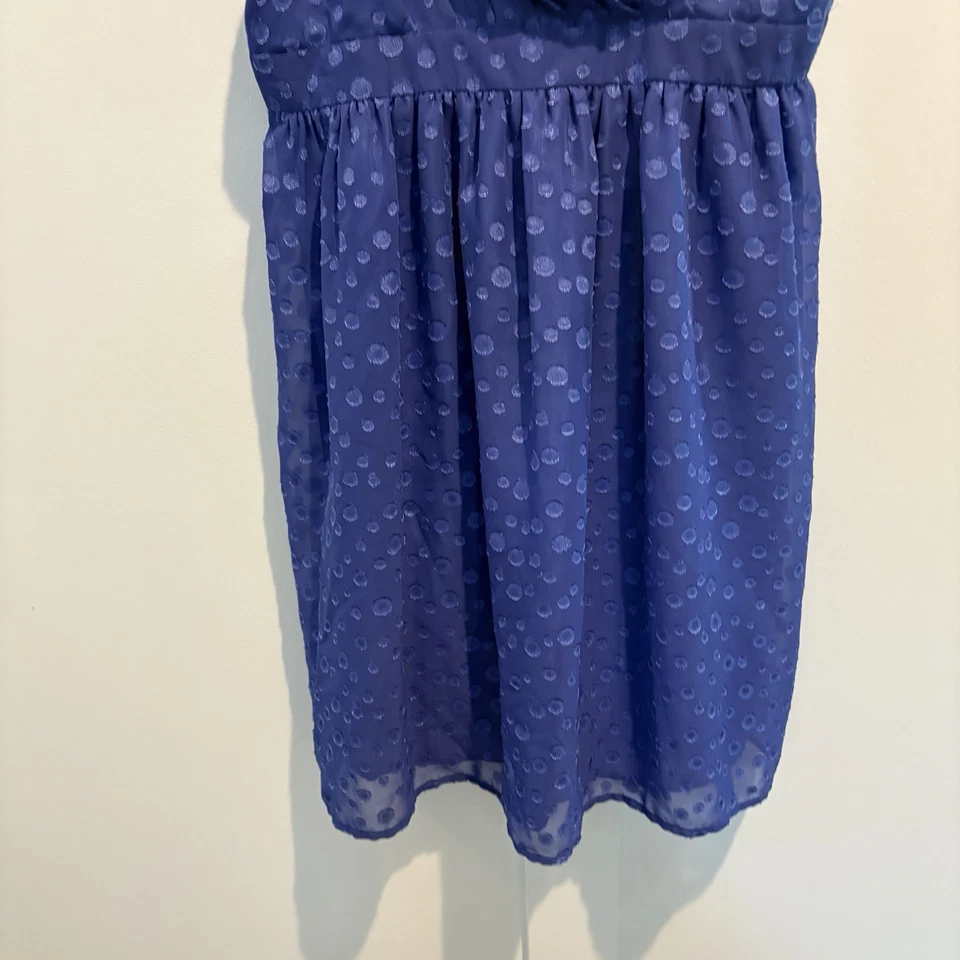 NWT Fairy Babydoll Dress Juniors Large Blue Chiffon Sheer Overlay Whimsy Y2K - Image 4 of 4