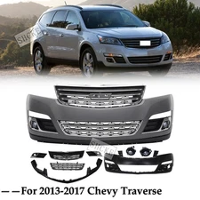 For 2013-2017 Chevy Traverse Complete Front Bumper Cover Kit w/Grill Upper Lower
